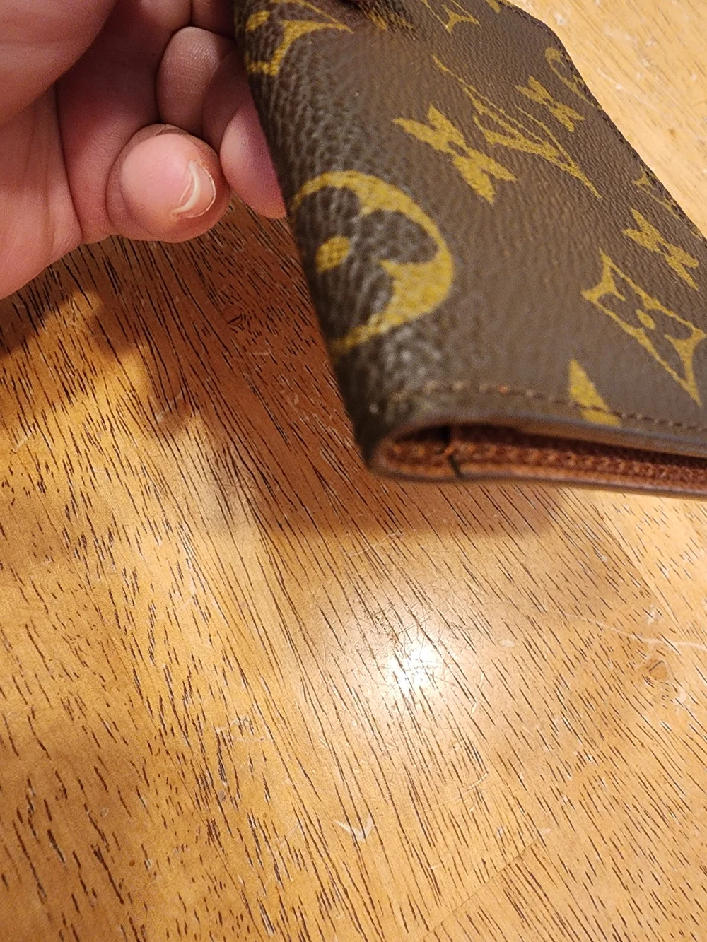 Louis Vuitton Mono Wallet Card Pass Case, designed with a brown monogram canvas